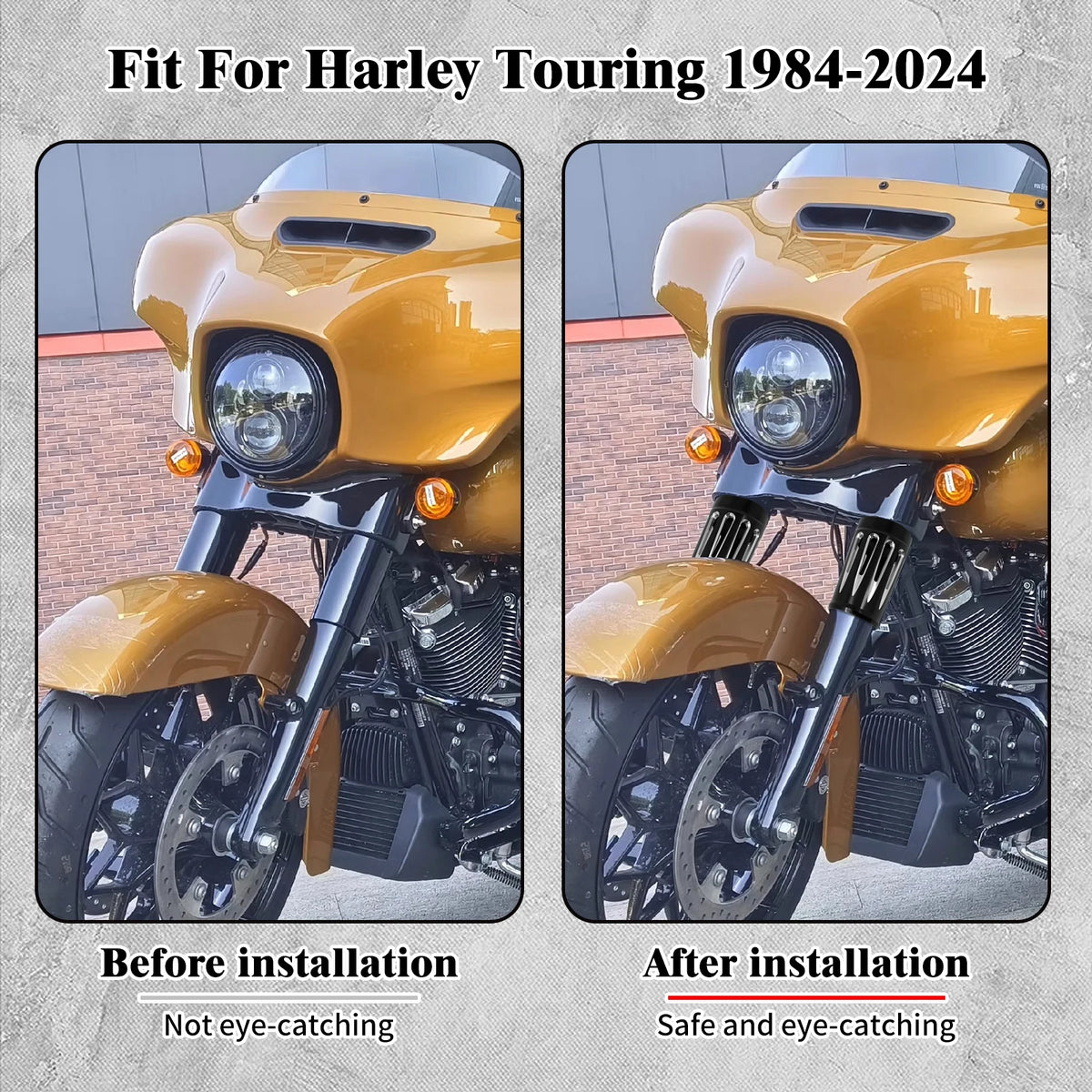Caches de fourche avant en aluminium pour Harley Touring Road/Street/Electra Glide FLHR, FLTRXSE, FLHTK 1980-2024
