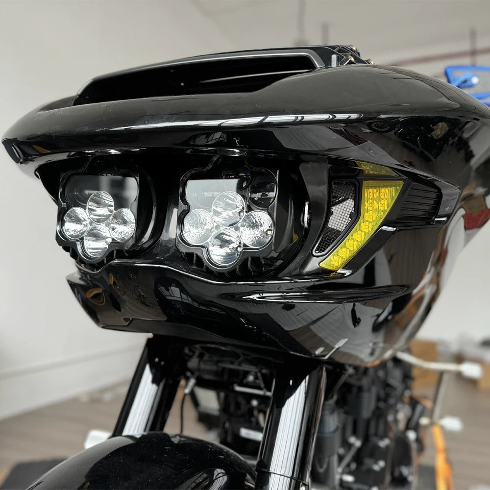 Kit de phares LED noirs pour Harley Road Glide - vue 2