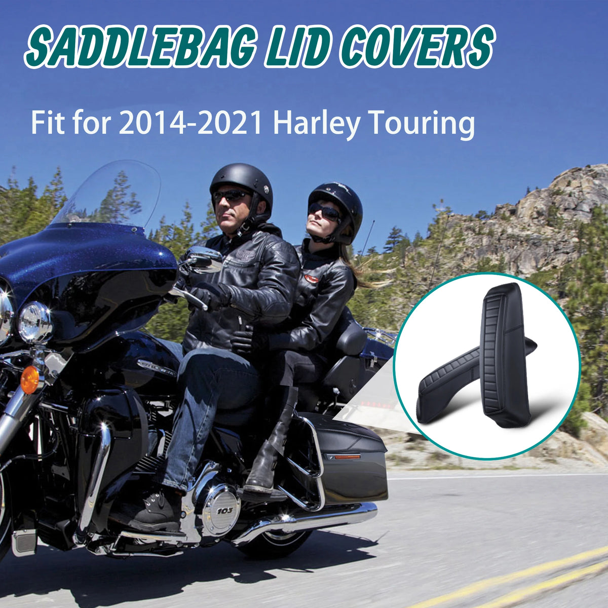 Housses de Couvercle de Sacoches en Similicuir Microfibre - Harley-Davidson Touring 2014-2021 – photo 2/7