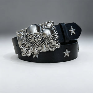 Ceinture homme cloutée boucle croix style punk - vue 5