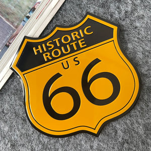 Emblème autocollant aluminium Route 66 sur carrosserie de moto - vue 7