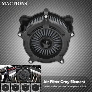 Kit de filtre à air gris CNC complet pour Harley-Davidson Sportster, Touring, Dyna, Softail – photo 1/10