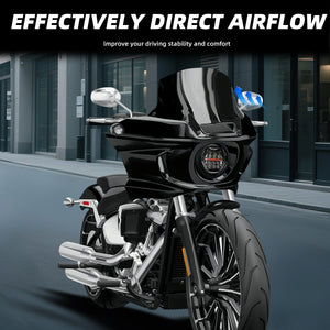 Carénage noir brillant avec phare LED et pare-brise pour Harley Dyna - vue 6