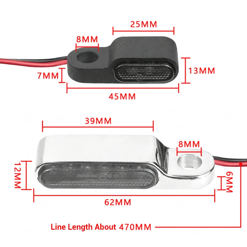 Mini clignotants LED de guidon avec feu de position ambré pour moto Harley-Davidson - vue 2