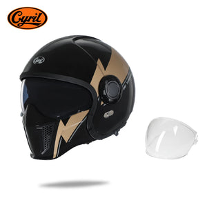 Casque moto modulable rétro, mentonnière relevée - vue 8