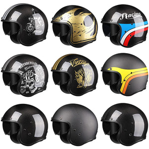 Casque moto jet carbone - vue trois-quarts - vue 2