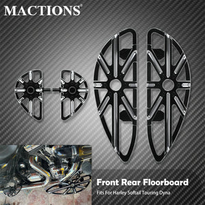 Kit marchepieds avant et repose-pieds arrière pour Harley-Davidson Touring, Electra Glide, Street Glide, Dyna et Softail FL – photo 1/11