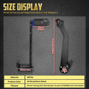 Levier de frein arrière (brake arm) en aluminium - Harley Touring Road King, Street Glide, Electra Glide, Ultra Limited, Trike 2008-2025 – photo 6/14