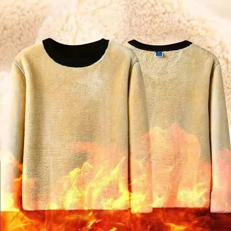 T-shirt polaire chaud homme - Haut base layer doublé peluche - vue 2