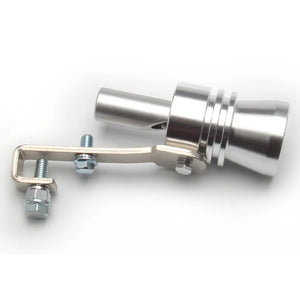 Sifflet turbine argenté vissé sur un pot d'échappement - vue 4