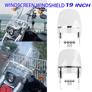 Pare-brise moto noir pour Harley Softail Fat Boy - vue 1