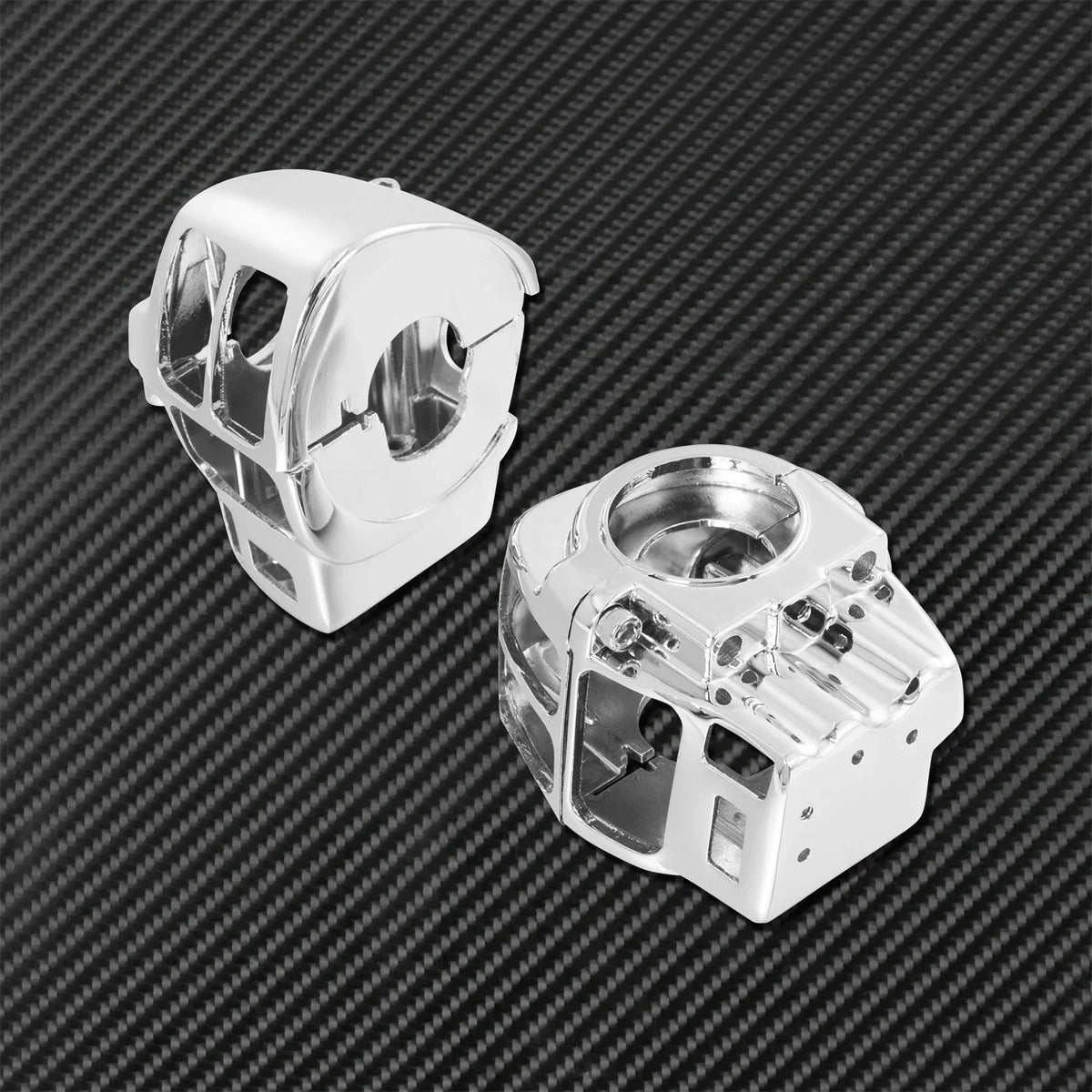 Boîtiers de commodo chromés pour Harley Touring - vue 2