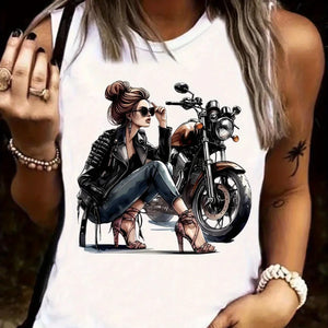 Débardeur Femme Imprimé Moto Style Y2K - vue 6