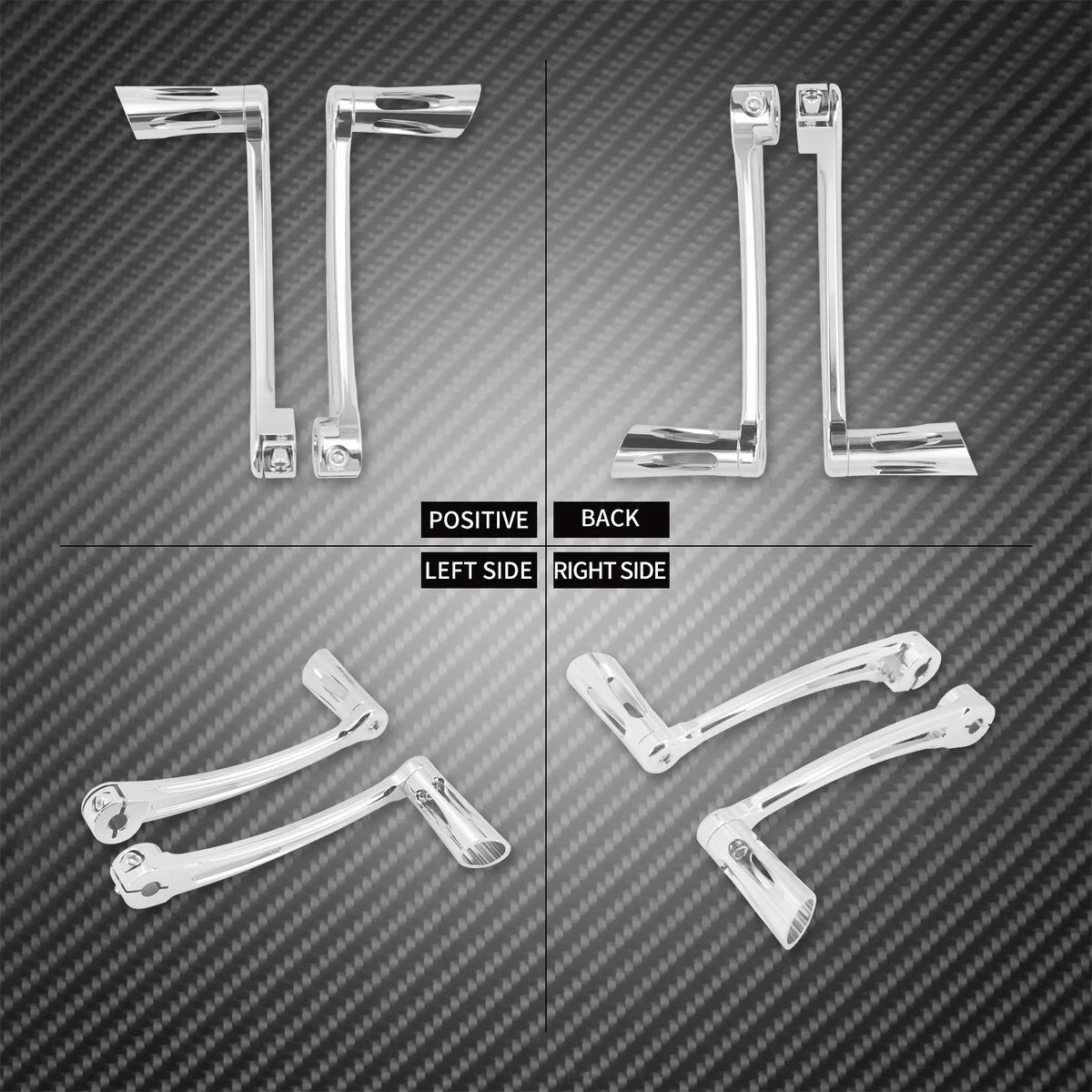 Kit Leviers de Sélecteur Talon/Pointe Chromés avec Cale-pieds - Harley-Davidson Touring 1988 et plus, Softail FL 1988-2017 – photo 2/7