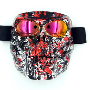 Masque tête de mort avec lunettes de protection intégrées pour moto - vue 4