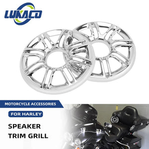 Cache-grille de haut-parleur arrière chromé 6" pour Harley-Davidson Touring Ultra Classic, Electra Glide et Road Glide 1998-2013 - vue 1