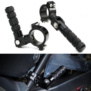 Kit de repose-pieds autoroutiers réglables à pince 32/38 mm pour Harley-Davidson, Honda, Triumph Rocket 3, Suzuki, Kawasaki et Indian – photo 1/11