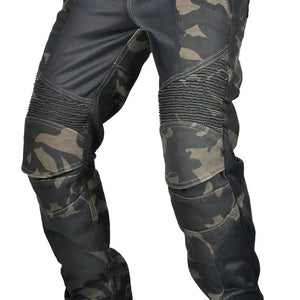Jean moto été camouflage bleu, mesh respirant anti-chute - vue 4
