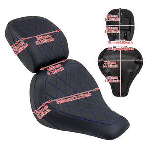 Selle biplace noire pour Harley-Davidson Softail Fat Boy - vue 6