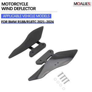 Déflecteurs de vent réglables montés sur le carénage avant d'une BMW R18 - vue 8