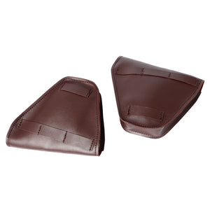 Sacoche latérale universelle en cuir noir et marron pour moto - vue 4