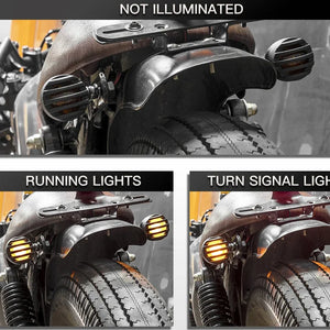 Clignotant LED rétro grille noire style café racer, montage universel 10mm - vue 6