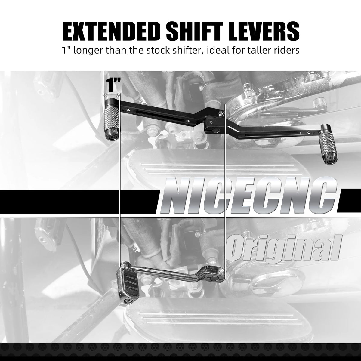 Levier de Sélecteur Court/Long CNC pour Harley Street Glide, Road Glide, Road King, Ultra Limited – photo 2/16