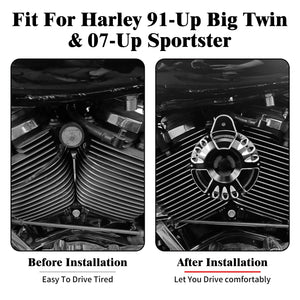 Cache klaxon CNC noir/chrome pour Harley-Davidson Big Twin (Evo/Twin Cam/M8) 1991 et plus, Sportster 2007 et plus – photo 2/7