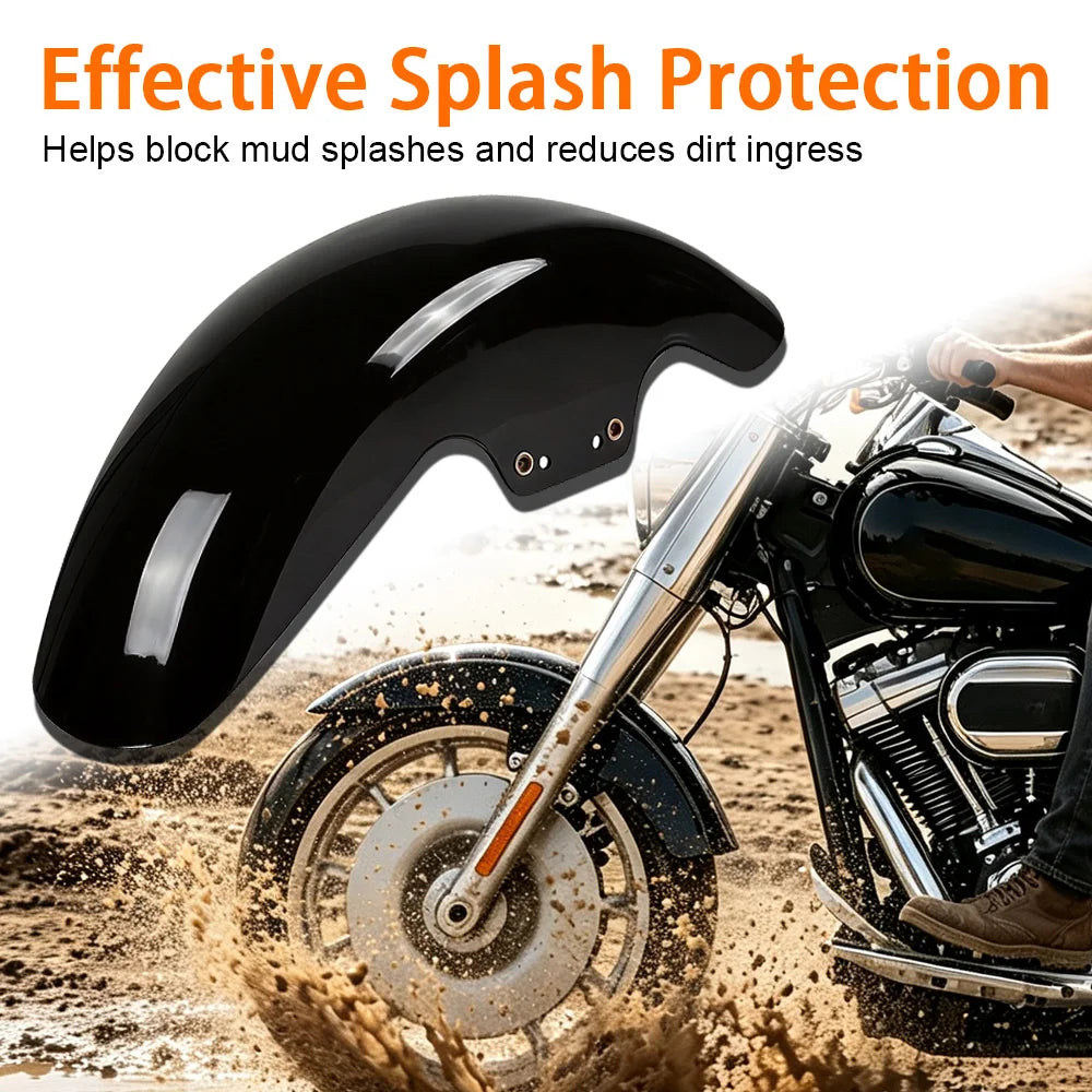 Garde-boue avant noir brillant pour Harley-Davidson Softail Fat Boy
