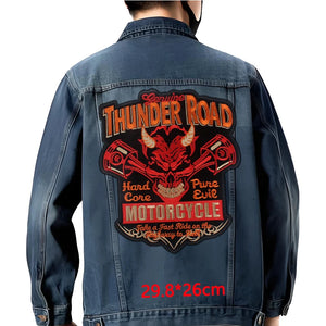 Grand écusson dorsal brodé style biker moto pour blouson - vue 21