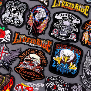 Écusson brodé Live To Ride motard punk à coudre ou repasser sur veste - vue 1