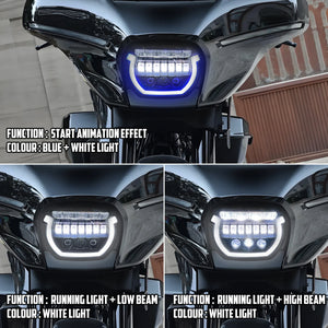 Phare LED avant noir sur Harley Street Glide CVO - vue 3