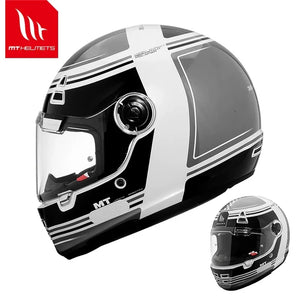 Casque moto intégral rétro noir - vue de face - vue 13