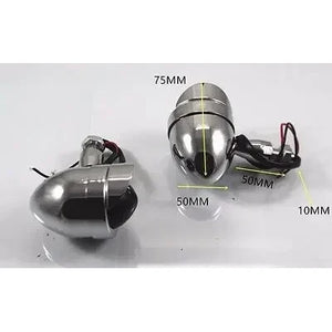 Clignotants obus chromés pour Harley - vue 3