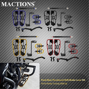 Kit planchers conducteur, repose-pieds passager et levier de frein/sélecteur pour Harley-Davidson Touring 2008-2025 – photo 1/14