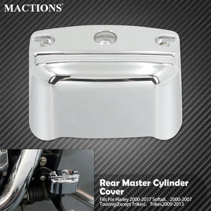 Cache maître-cylindre de frein arrière chromé pour Harley-Davidson Softail, Touring, Trike 2000-2017 – photo 1/7