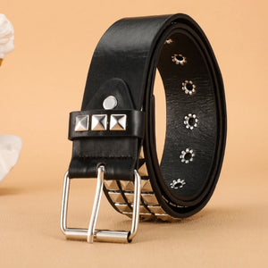 Ceinture noire à rivets style punk rock Y2K - vue 4