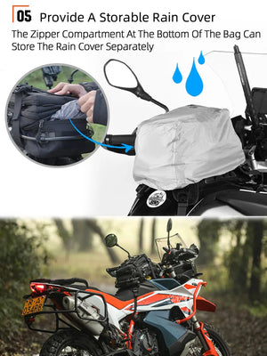 Sac de réservoir moto Rhinowalk convertible en sac à dos avec système MOLLE - vue 5