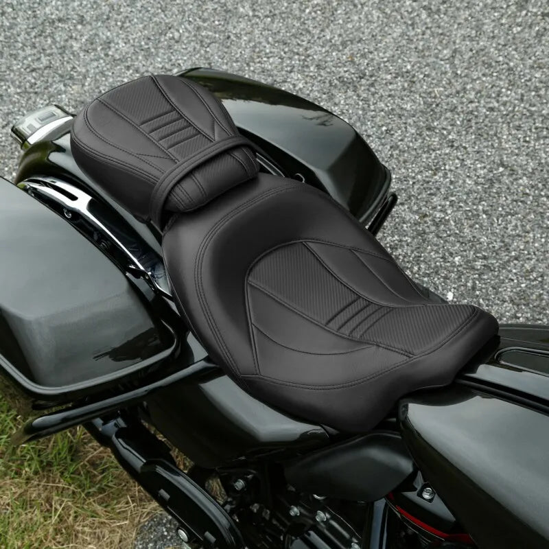 Selle biplace conducteur/passager pour Harley-Davidson Touring Electra Glide / CVO Street Glide / Road King / Road Glide (2009-2023)