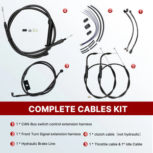 Kit de Câbles Rallongés pour Guidon - Harley-Davidson Dyna 2012-2017 (Avec ABS, Disque Avant Simple) – photo 3/12