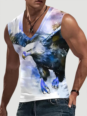 Débardeur homme aigle col V - vue de face