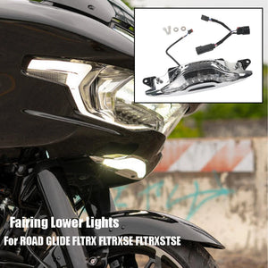 Feu LED de carénage inférieur avec clignotant ambre sur une Harley-Davidson Road Glide - vue 1