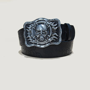 Ceinture grande taille simili cuir gaufré tête de mort - vue 5