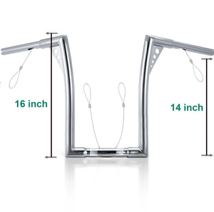Guidon Ape Hanger 1,25 pouce (10/12/14 pouces de hauteur) - Harley-Davidson Sportster, Softail, Dyna, Road King et Road Glide – photo 11/12