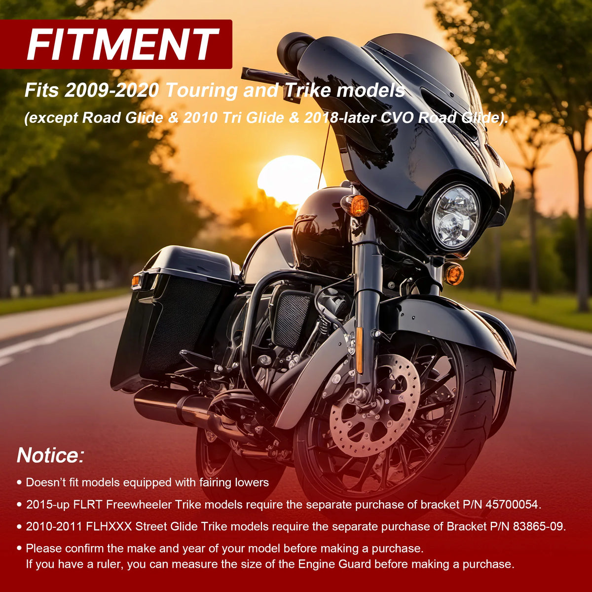 Barre de Protection Moteur 1.25" (Crash Bar) - Harley-Davidson Touring Road King, Street Glide & Electra Glide 2009-2020 – photo 2/7