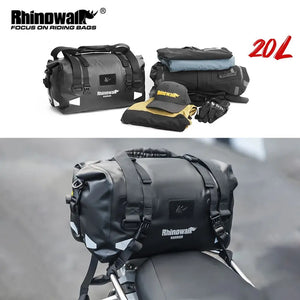 Sac de selle arrière moto Rhinowalk noir, convertible en sac à dos - vue 1