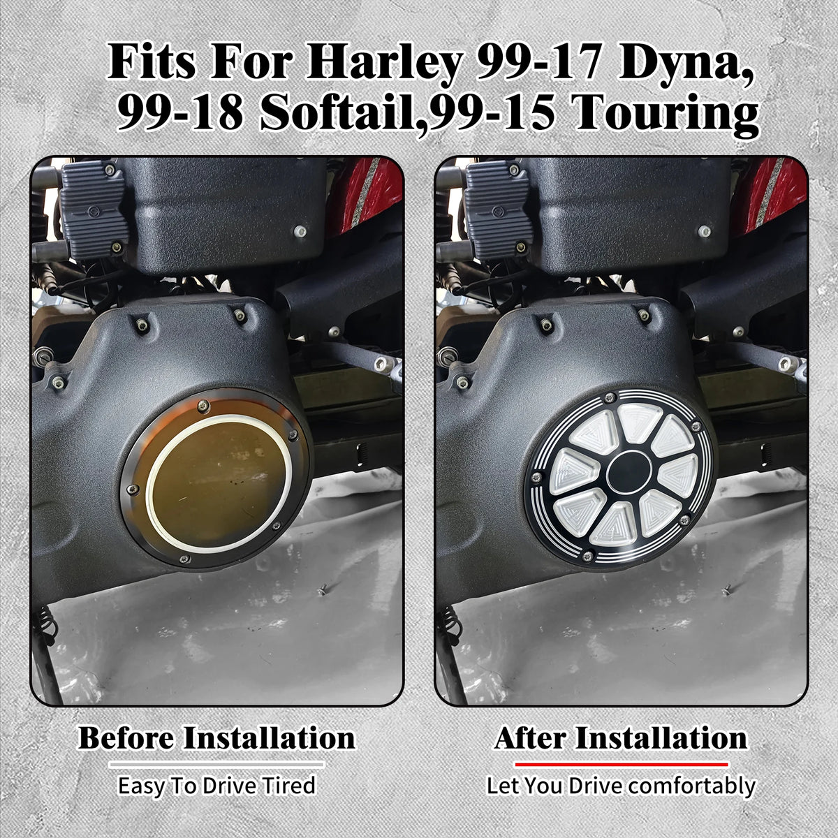 Cache Latéral Moteur Derby 5 Trous en Aluminium Usiné - Harley-Davidson Dyna, Softail et Touring 1999-2018 – photo 2/7