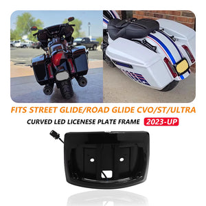 Support de plaque d'immatriculation LED basculant pour Harley Touring Road Glide et Street Glide - vue 1