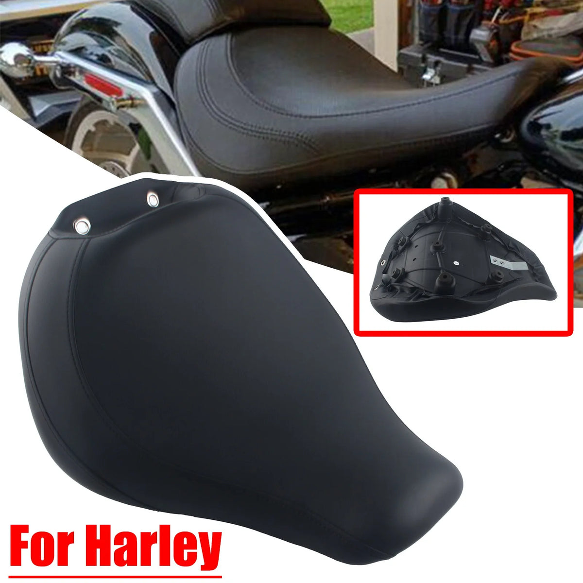 Selle solo conducteur noire pour Harley-Davidson Fat Boy FLFB / FLFBS 114 (2018-2024)