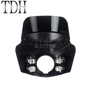 Carénage phare noir avec pare-brise pour Harley-Davidson Dyna Wide Glide - vue 4